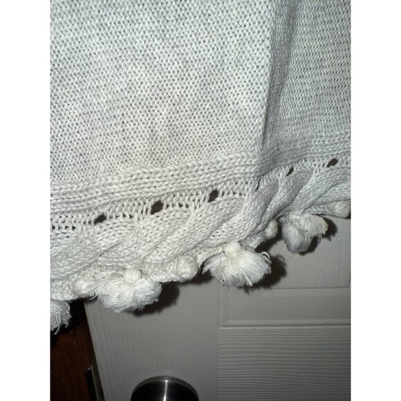 Lilly Pulitzer 100% Cotton Gray Sweater Shawl Poncho One Size - Picture 7 of 13